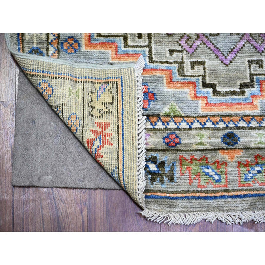 Oushak And Peshawar Wool Hand Knotted Rug Brown Brown 3.1X11.9 -O073313