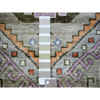 Oushak And Peshawar Wool Hand Knotted Rug Brown Brown 3.1X11.9 -O073313