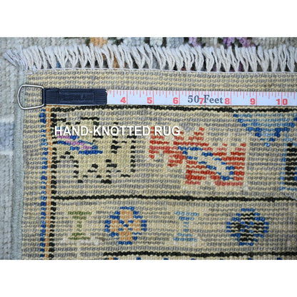 Oushak And Peshawar Wool Hand Knotted Rug Brown Brown 3.1X11.9 -O073313