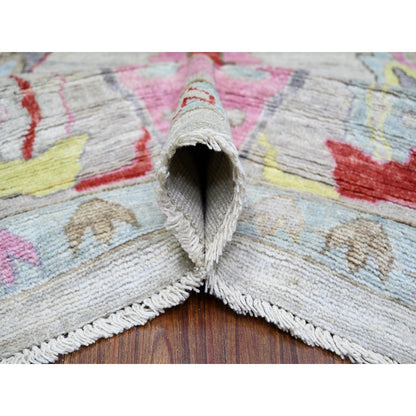Oushak And Peshawar Wool Hand Knotted Rug Grey Light Gray 9.9X9.7 -O073365