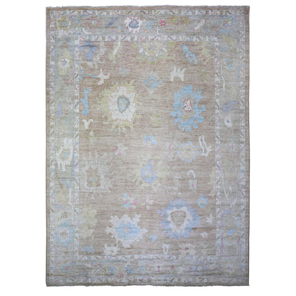 Oushak And Peshawar Wool Hand Knotted Rug Brown Gray 10.1X13.9 -O073382