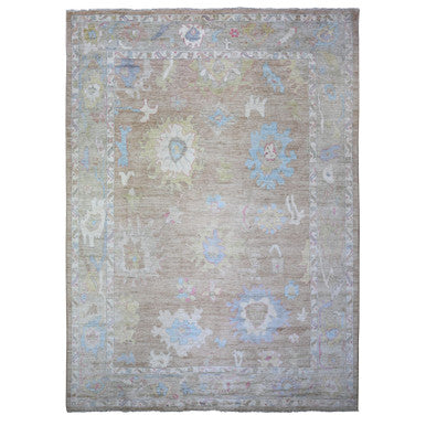 Oushak And Peshawar Wool Hand Knotted Rug Brown Gray 10.1X13.9 -O073382