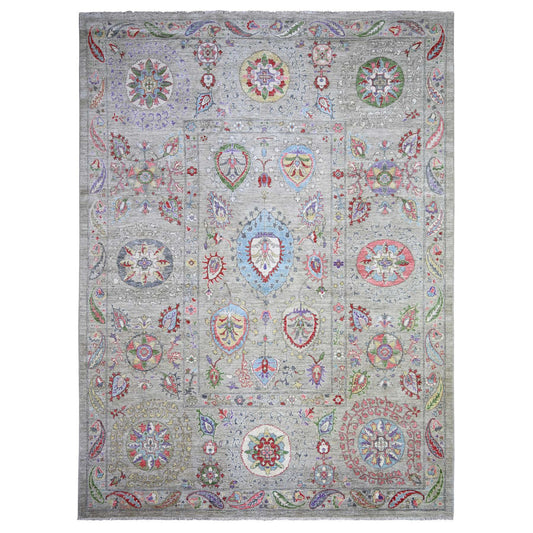 Oushak And Peshawar Wool Hand Knotted Rug Beige Beige 9.0X12.2 -O073403