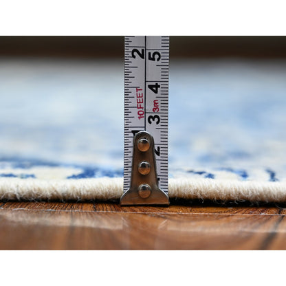 Oushak And Peshawar Wool Hand Knotted Rug Blue No Border 5.7X9.2 -O073407