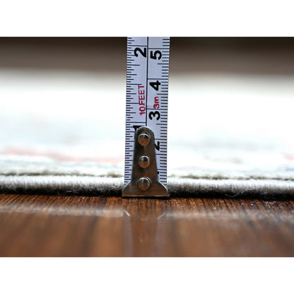 Oushak And Peshawar Wool Hand Knotted Rug Grey Ivory 2.7X11.9 -O073411