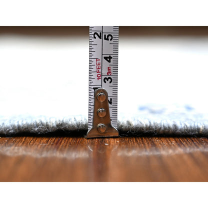 Oushak And Peshawar Wool Hand Knotted Rug Blue Blue 4.2X9.5 -O073414