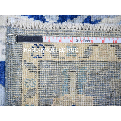 Oushak And Peshawar Wool Hand Knotted Rug Blue Blue 4.2X9.5 -O073414