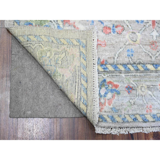 Oushak And Peshawar Wool Hand Knotted Rug Grey Light Gray 4.0X5.9 -O073417