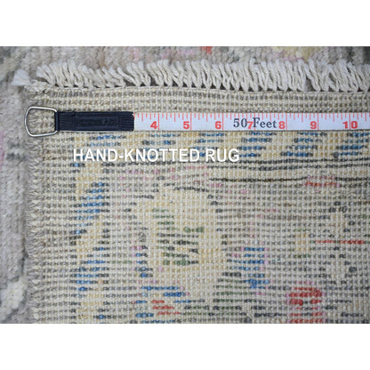 Oushak And Peshawar Wool Hand Knotted Rug Grey Light Gray 4.0X5.9 -O073417