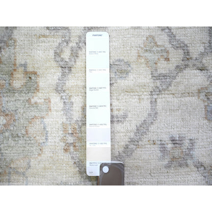 Oushak And Peshawar Wool Hand Knotted Rug Ivory Gray 4.0X6.1 -O073420