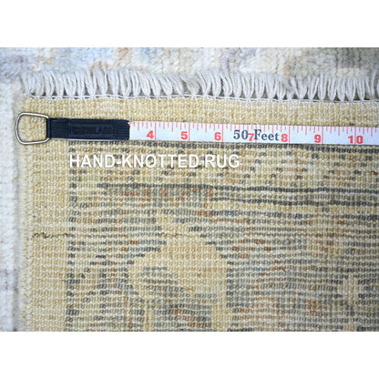 Oushak And Peshawar Wool Hand Knotted Rug Ivory Gray 4.0X6.1 -O073420
