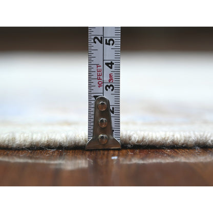 Oushak And Peshawar Wool Hand Knotted Rug Ivory Gray 2.8X17.3 -O073433