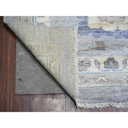 Oushak And Peshawar Wool Hand Knotted Rug Grey Gray 12.0X15.6 -O073447