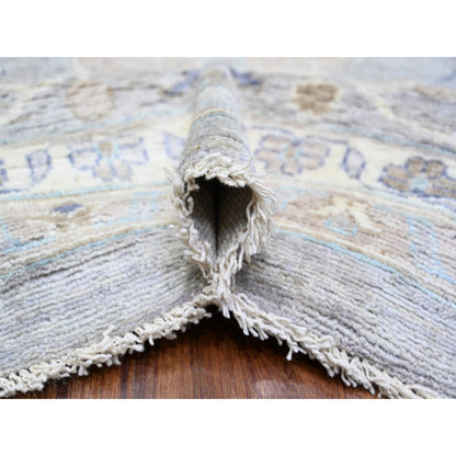 Oushak And Peshawar Wool Hand Knotted Rug Grey Gray 12.0X15.6 -O073447