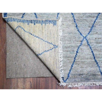 Tribal & Geometric Wool Hand Knotted Rug Grey No Border 8.9X11.6 -O073475