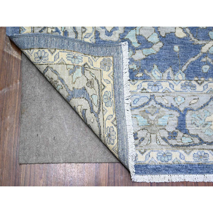 Oushak And Peshawar Wool Hand Knotted Rug Blue Gray 6.2X8.10 -O073483