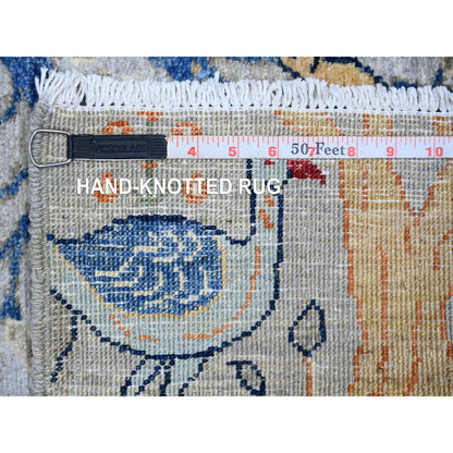 Oushak And Peshawar Wool Hand Knotted Rug Grey No Border 2.8X9.6 -O073488
