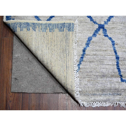 Tribal & Geometric Wool Hand Knotted Rug Grey No Border 11.9X15.7 -O073491