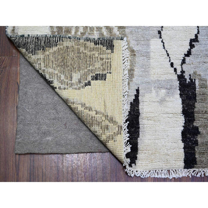Tribal & Geometric Wool Hand Knotted Rug Ivory No Border 7.4X9.6 -O073492