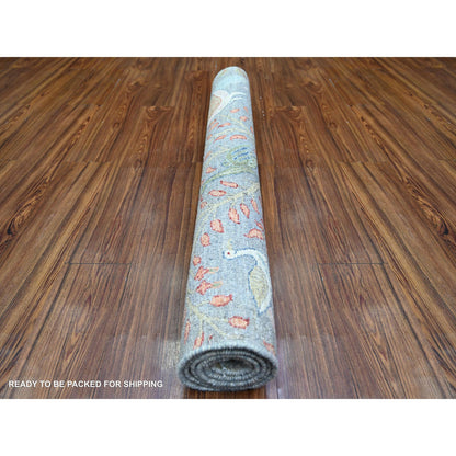 Oushak And Peshawar Wool Hand Knotted Rug Grey No Border 4.0X6.1 -O073496