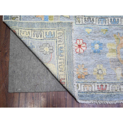 Oushak And Peshawar Wool Hand Knotted Rug Blue Gray 9.10X9.7 -O073520