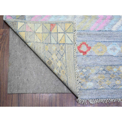 Tribal & Geometric Wool Hand Knotted Rug Grey No Border 8.2X9.8 -O073527