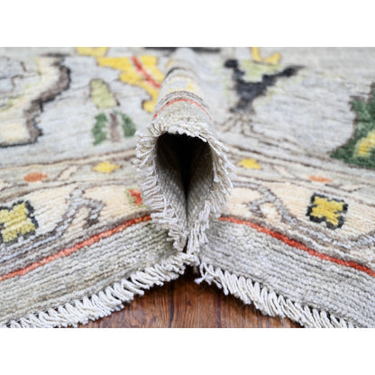 Oushak And Peshawar Wool Hand Knotted Rug Grey Gray 11.7X11.9 -O073529