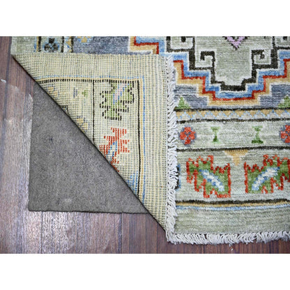 Oushak And Peshawar Wool Hand Knotted Rug Brown Brown 3.0X10.0 -O073536