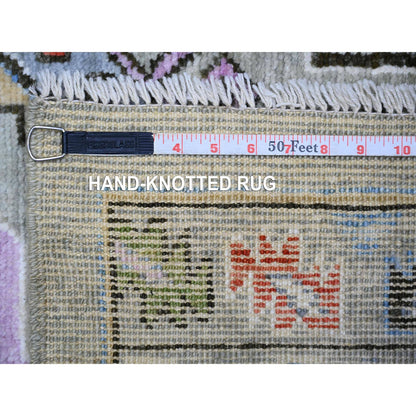 Oushak And Peshawar Wool Hand Knotted Rug Brown Brown 3.0X10.0 -O073536