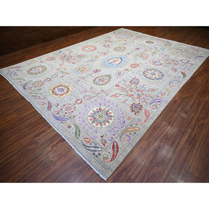 Oushak And Peshawar Wool Hand Knotted Rug Brown Brown 10.2X13.10 -O073550