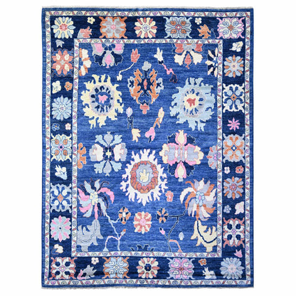 Oushak And Peshawar Wool Hand Knotted Rug Blue Blue 9.0X11.7 -O073579
