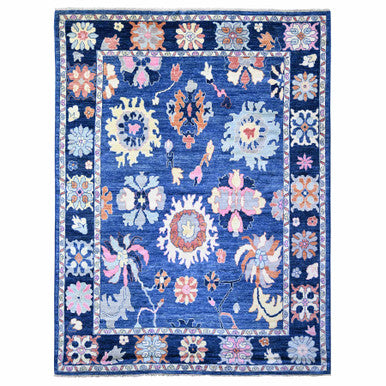 Oushak And Peshawar Wool Hand Knotted Rug Blue Blue 9.0X11.7 -O073579