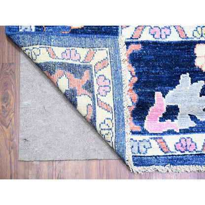 Oushak And Peshawar Wool Hand Knotted Rug Blue Blue 9.0X11.7 -O073579