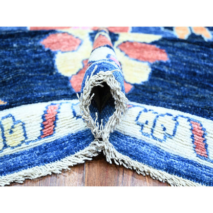 Oushak And Peshawar Wool Hand Knotted Rug Blue Blue 10.0X13.9 -O073583