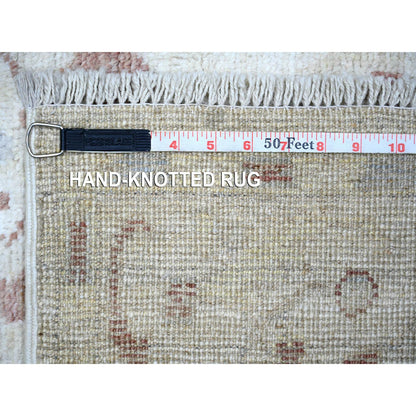 Oushak And Peshawar Wool Hand Knotted Rug Grey Gray 3.10X9.8 -O073585
