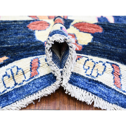 Oushak And Peshawar Wool Hand Knotted Rug Blue Midnight Blue 10.2X10.0 -O073587