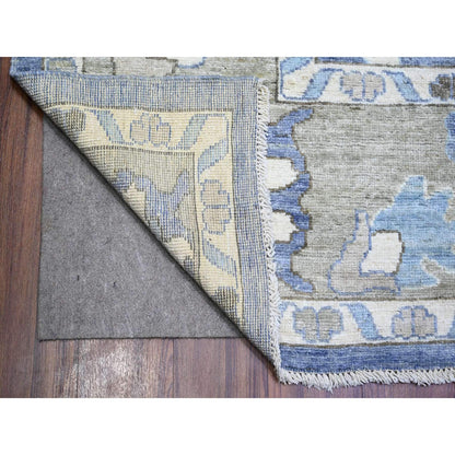 Oushak And Peshawar Wool Hand Knotted Rug Blue Gray 10.0X13.4 -O073589