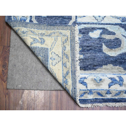 Oushak And Peshawar Wool Hand Knotted Rug Blue Gray 10.2X13.7 -O073590