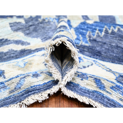Oushak And Peshawar Wool Hand Knotted Rug Blue Gray 10.2X13.7 -O073590