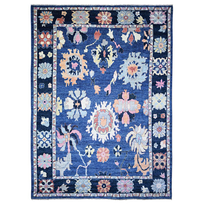 Oushak And Peshawar Wool Hand Knotted Rug Blue Blue 10.0X13.9 -O073596