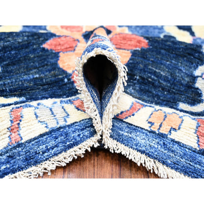 Oushak And Peshawar Wool Hand Knotted Rug Blue Blue 10.0X13.9 -O073596