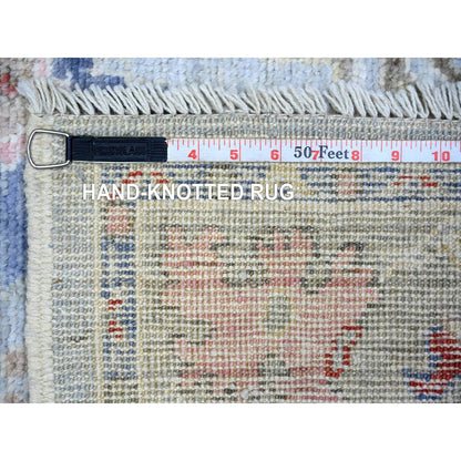 Oushak And Peshawar Wool Hand Knotted Rug Grey Gray 4.0X10.0 -O073597