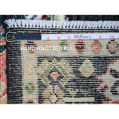 Oushak And Peshawar Wool Hand Knotted Rug Black Black 4.2X9.6 -O073598