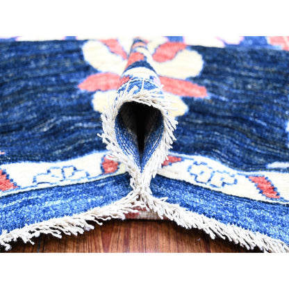 Oushak And Peshawar Wool Hand Knotted Rug Blue Midnight Blue 9.2X11.7 -O073600