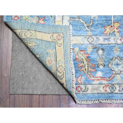 Oushak And Peshawar Wool Hand Knotted Rug Blue Blue 6.0X8.9 -O073604