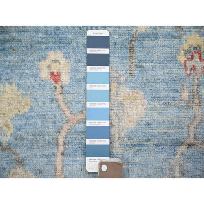 Oushak And Peshawar Wool Hand Knotted Rug Blue Blue 6.0X8.9 -O073604