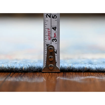 Oushak And Peshawar Wool Hand Knotted Rug Blue Blue 6.0X8.9 -O073604