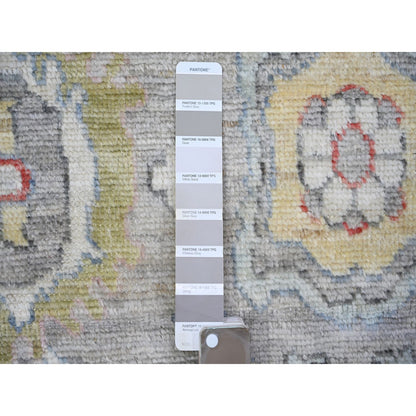 Oushak And Peshawar Wool Hand Knotted Rug Grey Gray 6.1X9.0 -O073611