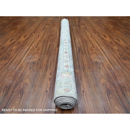 Oushak And Peshawar Wool Hand Knotted Rug Grey Gray 6.1X9.0 -O073611