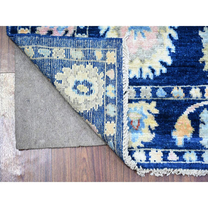 Oushak And Peshawar Wool Hand Knotted Rug Blue Blue 4.1X5.9 -O073625